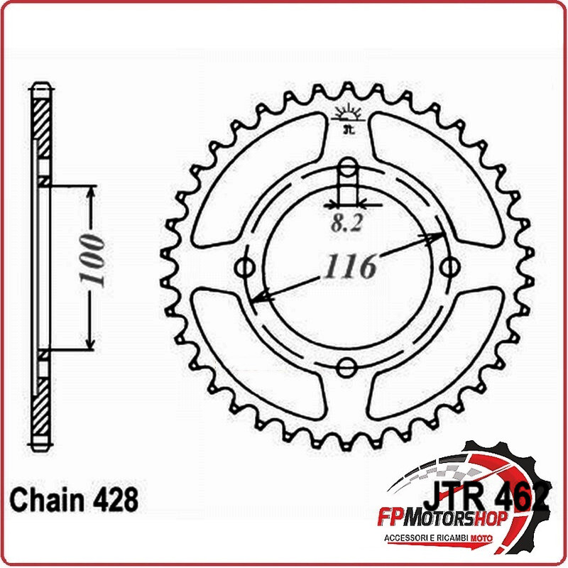 CORONA JT 462 Z52 JTR462.52 52 DENTI PASSO 428