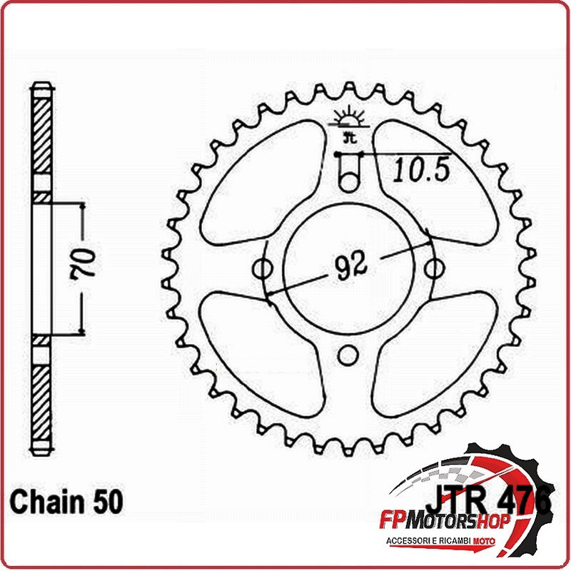 CORONA JT 476 Z45 JTR476.45 45 DENTI PASSO 530