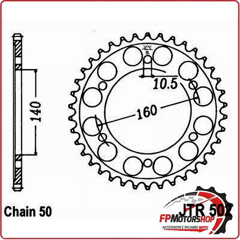 CORONA JT 502 Z42 MERCATO JTR502.42 ESTERO 42 DENTI PASSO 530