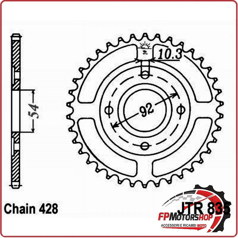 CORONA JT 835 Z44 JTR835.44 44 DENTI PASSO 428