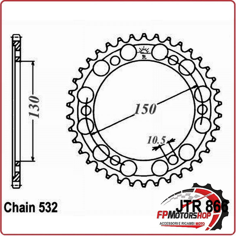CORONA JT 866 Z39 JTR866.39 39 DENTI PASSO 532 YAMAHA YZF 750 SP 93-97 1993-1997