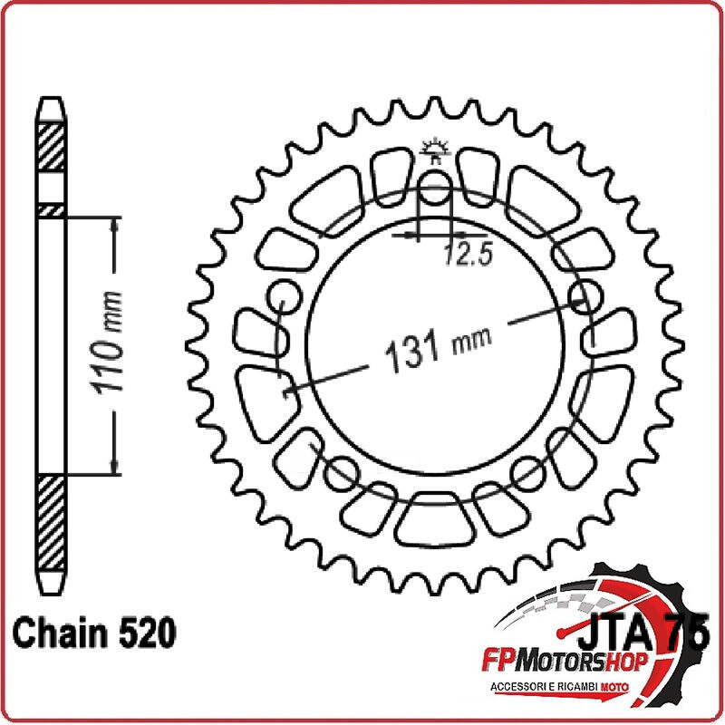 CORONA ALL.7075T6 JTA 75 Z46 JT JTA75.46 ALLUMINIO 46 DENTI BMW S1000RR