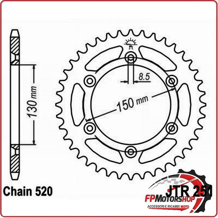 [A52025151] CORONA TRASMISSIONE PER MOTO ALLUMINIO JTA 251 Z51 JTA251.51 51 DENTI YAMAHA YZ