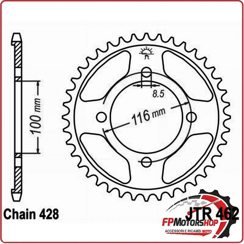 CORONA ALL.7075T6 JTA 462 Z51 JT JTA462.51 ALLUMINIO 51 DENTI KAWASAKI