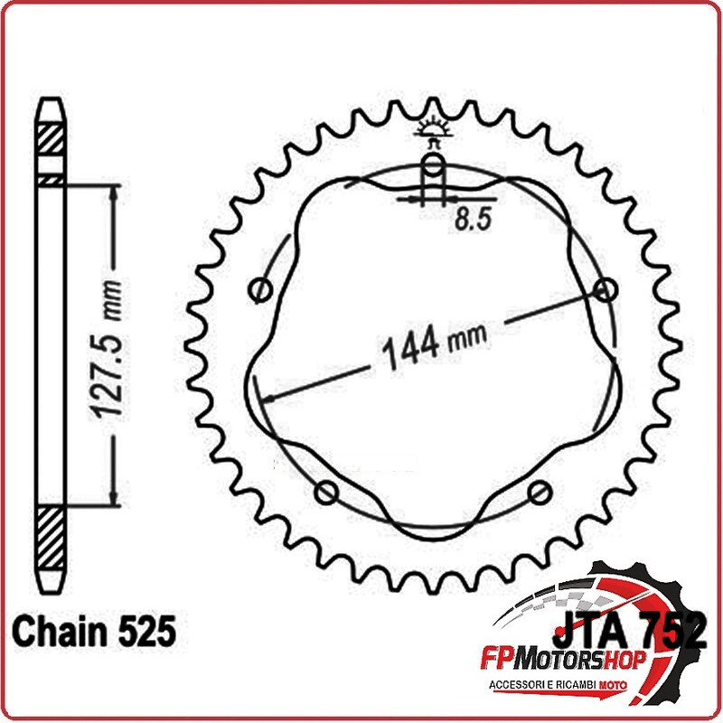 CORONA ALL.7075T6 JTA 752 Z36 JT JTA752.36 RICHIEDE PARASTRAPPI JTA750B DUCATI