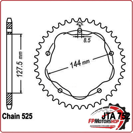 CORONA ALL.7075T6 JTA 752 Z36 JT JTA752.36 RICHIEDE PARASTRAPPI JTA750B DUCATI