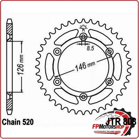 [A52080851] CORONA TRASMISSIONE PER MOTO ALLUMINIO JTA 808 Z51 JTA808.51 51 DENTI SUZUKI RM