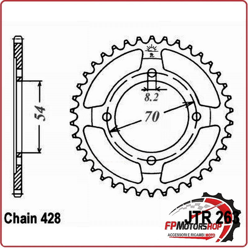 CORONA JT 263 Z36 ZBK JTR263.36ZBK ZINCATA NERA NERO 36 DENTI PASSO 428