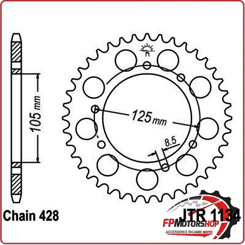 CORONA JT 1134 Z50 ZBK JTR1134.50ZBK ZINCATA NERA YAMAHA MALAGUTI DERBI