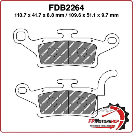 PASTIGLIE FRENO MOTO FERODO FDB2264EF 2010 YAMAHA