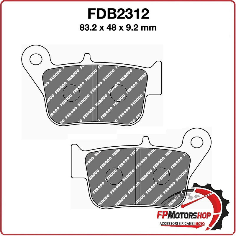 PASTIGLIE FRENO MOTO FERODO FDB2312EF SYM FIGHTER VI 150 10 15 2010-2015