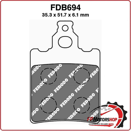 PASTIGLIE FRENO MOTO FERODO FDB694AG 2003-2007 APRILIA CAGIVA