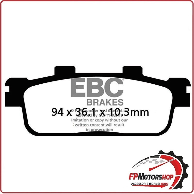 PASTIGLIE FRENO MOTO EBC FA427TT TT DAELIM/SYM QUAD KYMCO PEOPLE S 125/200 07 11