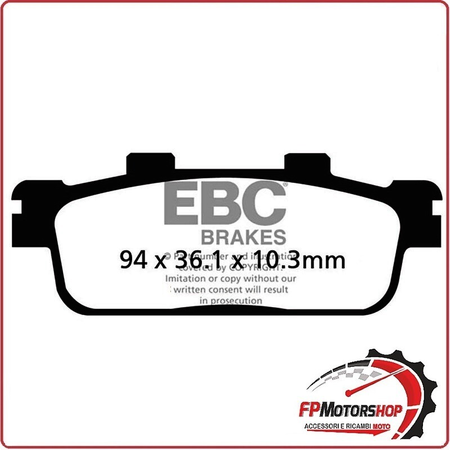 PASTIGLIE FRENO MOTO EBC FA427TT TT DAELIM/SYM QUAD KYMCO PEOPLE S 125/200 07 11