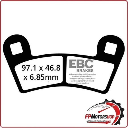 PASTIGLIE FRENO MOTO EBC FA456TT TT POLARIS RZR 08 19 OUTLAW 800/900 450/525