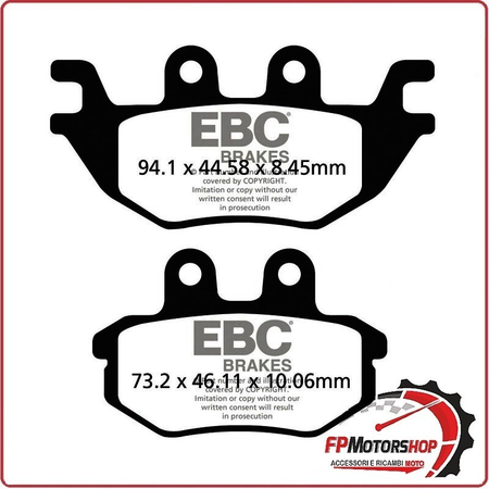 PASTIGLIE FRENO MOTO EBC FA686TT TT KAWASAKI KAF 1000 MULE PRO DX/DXT DIESEL 16