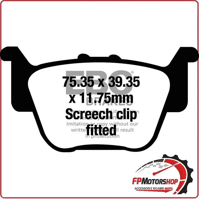 PASTIGLIE FRENO MOTO EBC FA714TT TT HONDA SXS M2 PIONEER 15 18 500/700 2015-2018