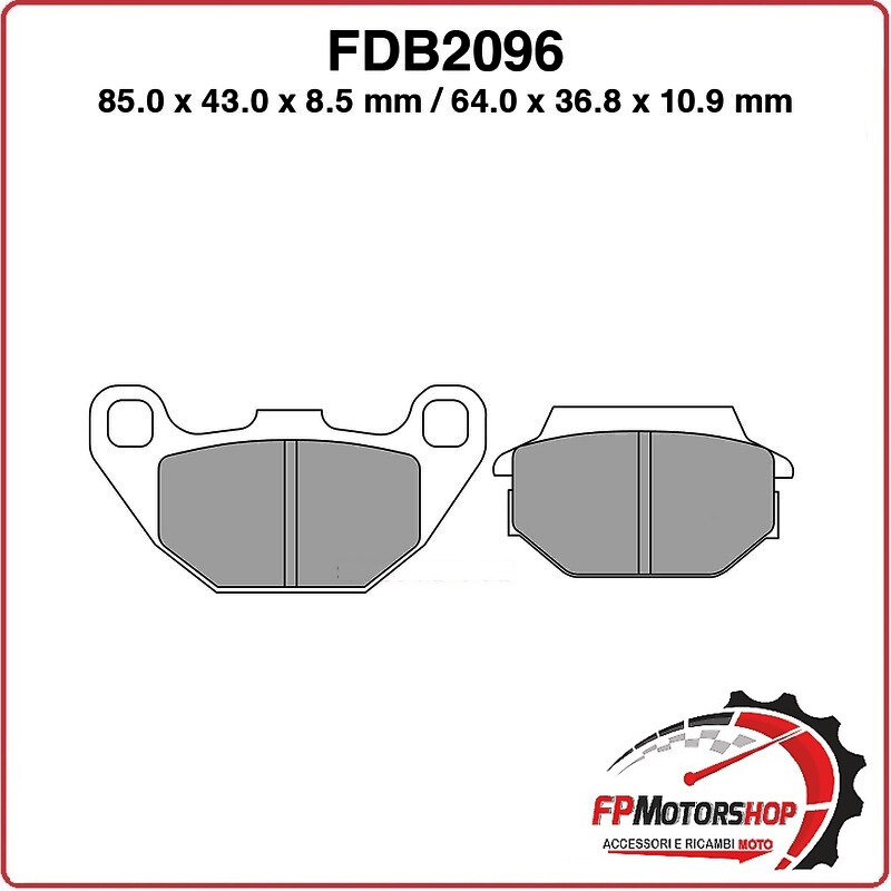 PASTIGLIE FRENO MOTO FERODO FDB2096SG KYMCO AGILITY R16 50 2T/4T 16 20 SUPER 8