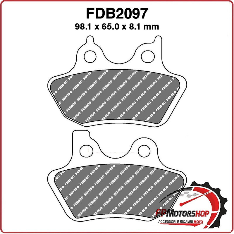 PASTIGLIE FRENO MOTO FERODO FDB2097ST 2000-2005 HARLEY DAVIDSON