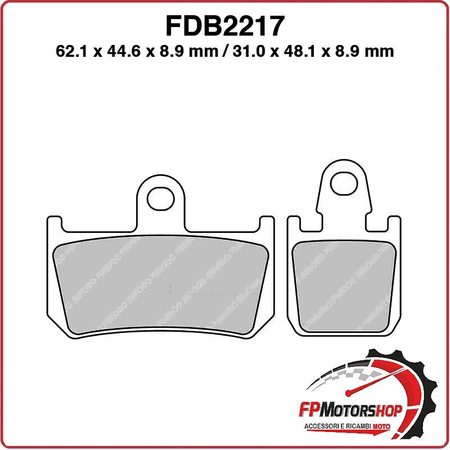 PASTIGLIE FRENO MOTO FERODO FDB2217ST 4PZ X CONF. 2007-2014 YAMAHA