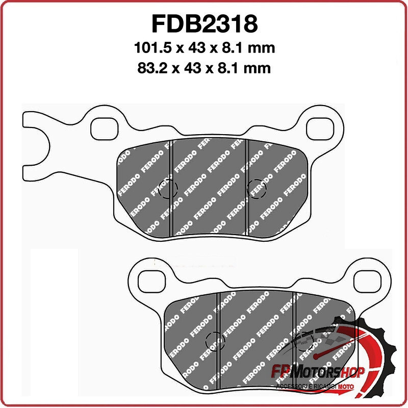 PASTIGLIE FRENO MOTO FERODO FDB2318SG QUAD CAN-AM MAVERICK X3 DEFENDER