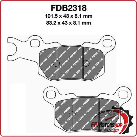 PASTIGLIE FRENO MOTO FERODO FDB2318SG QUAD CAN-AM MAVERICK X3 DEFENDER