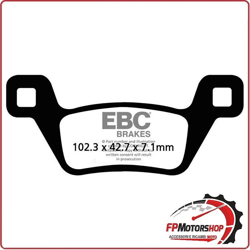 PASTIGLIE FRENO MOTO EBC FA600/2R R KYMCO MXU 500 09- POST. QUAD POSTERIORE DAL