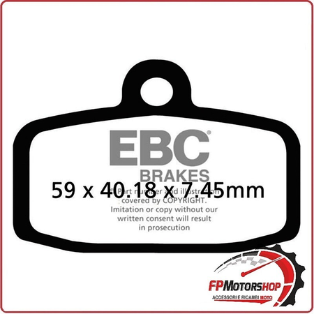 PASTIGLIE FRENO MOTO EBC FA612R R KTM SX85 12- ANT. TXT GASGAS 125/300 SX 85 DAL