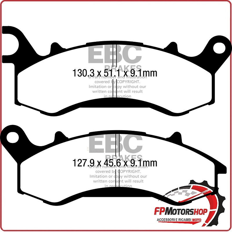 PASTIGLIE FRENO MOTO EBC FA731R R LEXMOTO ZSX-F/R 16 -20 SINNIS HOODLUM 125 17