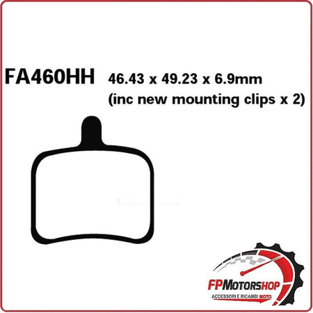 [R1846000] PASTIGLIE FRENO PER MOTO BUELL 1125R POSTERIORE EBC FA460HH SINTERIZZATA