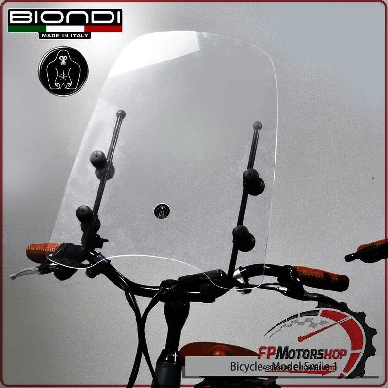 [BI8071268] PARABREZZA SCHERMO UNIVERSALE TRASPARENTE PER BICI BIONDI 8071268 SENZA ATTACCHI
