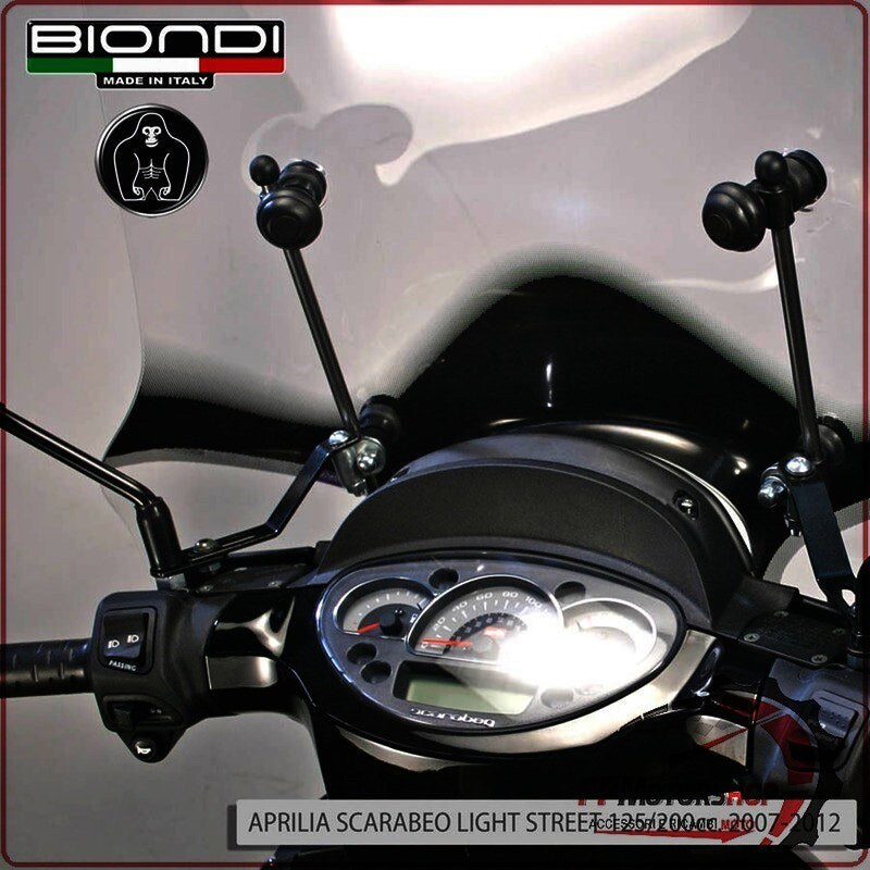 [BI8500646] KIT ATTACCHI PARABREZZA PER SCOOTER APRILIA SCARABEO 125/200 LIGHT BIONDI 8500646