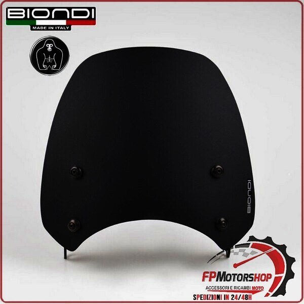 [BI8010390] CUPOLINO PARABREZZA PER MOTO GUZZI V7 III 17>2020 V9 BOBBER NERO SATINATO BIONDI 8010390