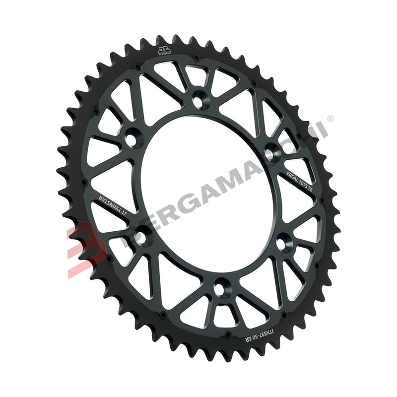 CORONA PER TRASMISSIONE MOTO TWINSTAR JTX 897.52 SILVER JTX897.52GR 52 DENTI