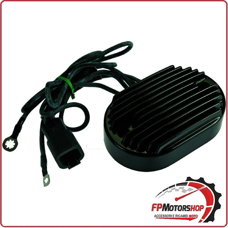 [V834300106] REGOLATORE DI TENSIONE PER HARLEY SOFTAIL TWIN CAM 01-06 NERO WAI 12V CONNETTORE