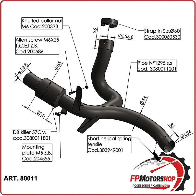 [LV80011] RACCORDO ELIMINA CATALIZZATORE PER DUCATI MULTISTRADA 950 17-20 LEOVINCE 80011