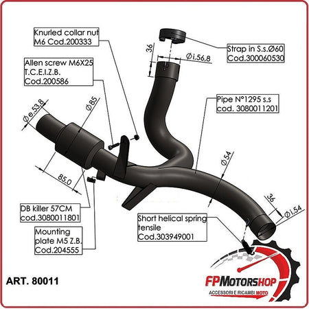 [LV80011] RACCORDO ELIMINA CATALIZZATORE PER DUCATI MULTISTRADA 950 17-20 LEOVINCE 80011