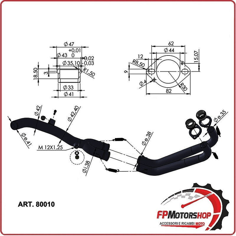[LV80010] KIT COLLETTORI SCARICO RACING PER YAMAHA TENERE 700 19- LEOVINCE 80010