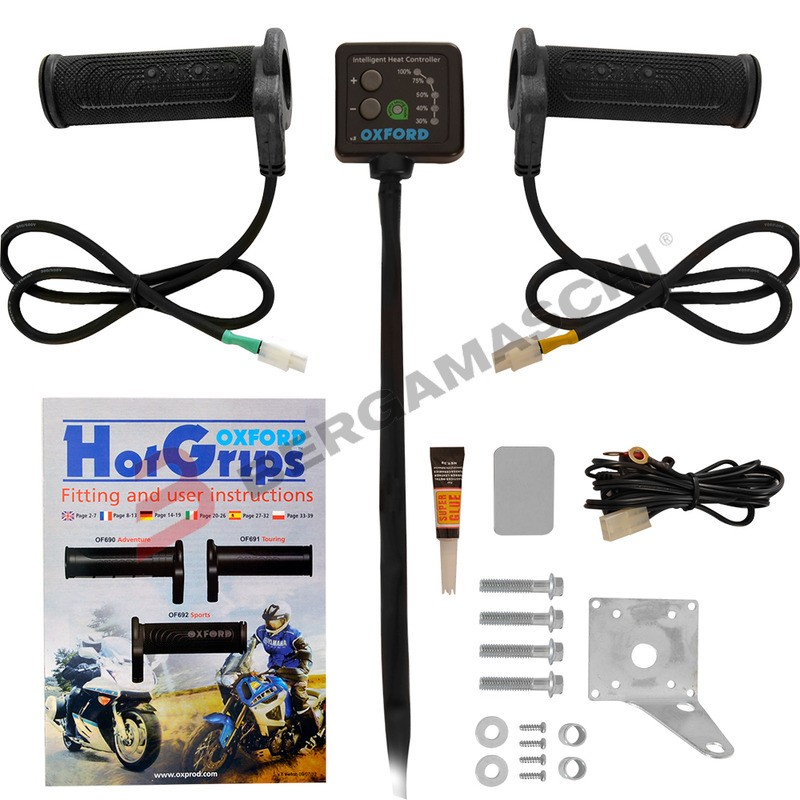 COPPIA MANOPOLE RISCALDATE PER MOTO HOTGRIPS PREMIUM SPORTS OXFORD OF692 22MM