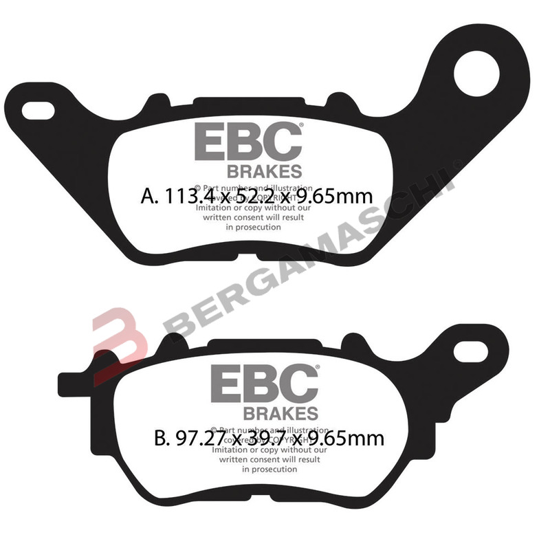PASTIGLIE FRENO PER YAMAHA XMAX 125/300 17 >18 POSTERIORE EBC SFA706 ORGANICA