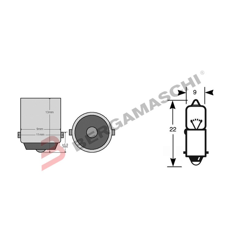 LAMPADA LAMPADINA 12V 10W BA9S ALOGENA PER AUTO MOTO SCOOTER