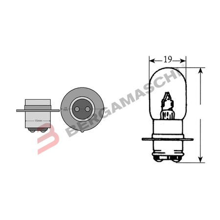 SCATOLA 10PZ LAMPADE LAMPADINE BILUX 12V 35/35W PX15D T19 PER MOTO SCOOTER
