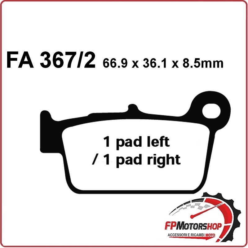 PASTIGLIE FRENO PER BETA RR 50/125/400 EBC FA367/2R SINTERIZZATA MOTO OFF ROAD