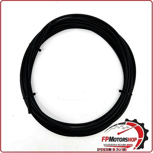 GUAINA PER CAVO FRENO CAMBIO MCA3058 FRIZIONE 6MM NERO 10MT UNIVERSALE