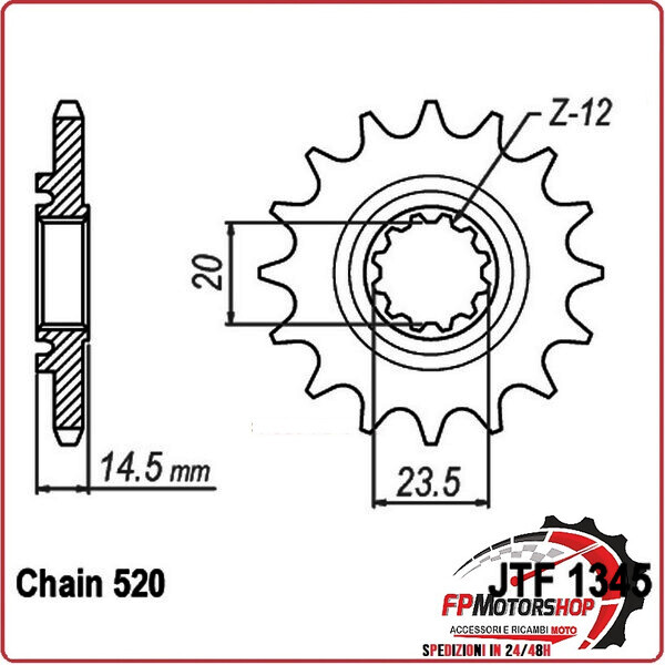PIGNONE JT 1345 Z13 RB JTF1345.13RB AMMORTIZZATO
