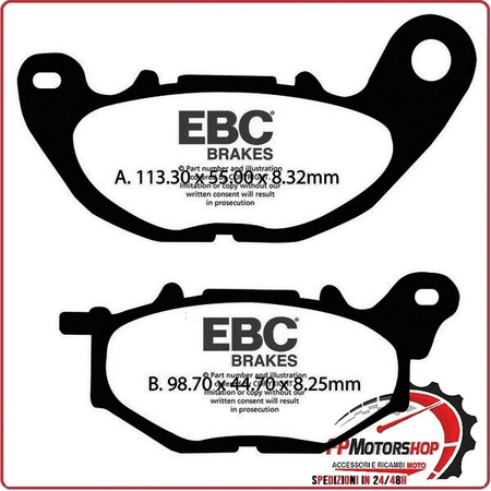 PASTIGLIE FRENO MOTO EBC SFAC705 SFAC YAMAHA X-MAX ANT. 2017-2022
