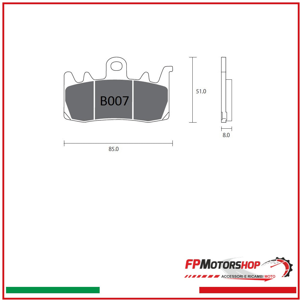 Pastiglie freno ZCOO B007 EX 45B00700