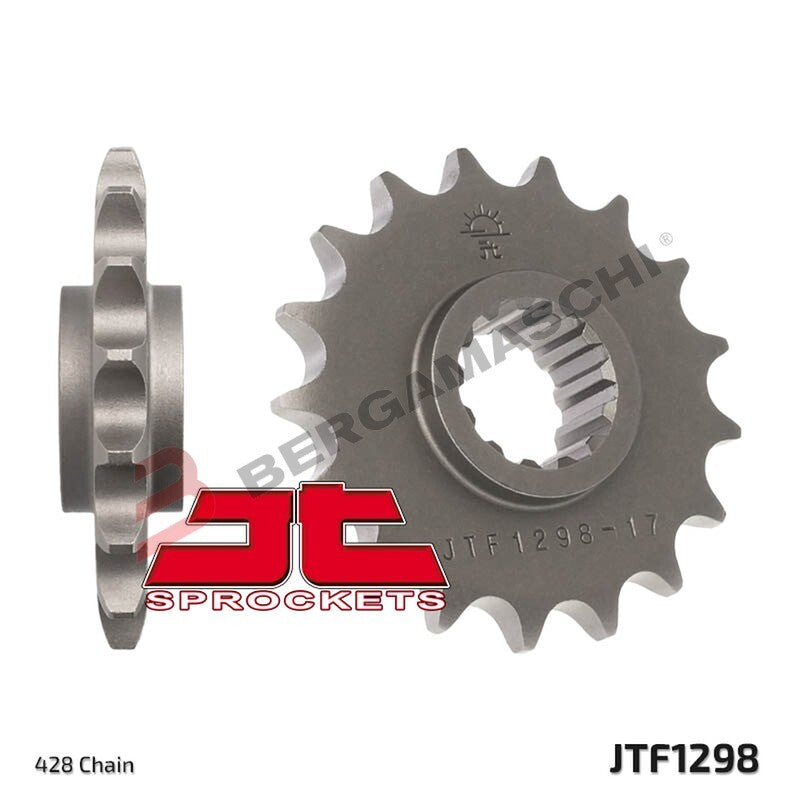 PIGNONE TRASMISSIONE PER MOTO JT 1298 Z17 JTF1298.17 17 DENTI ACCIAIO PASSO 428
