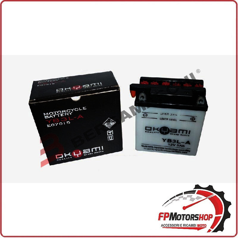 BATTERIA PER MOTO OKYAMI OB3L-A YB3L-A 12V 3AH 98X56X106MM CCA30