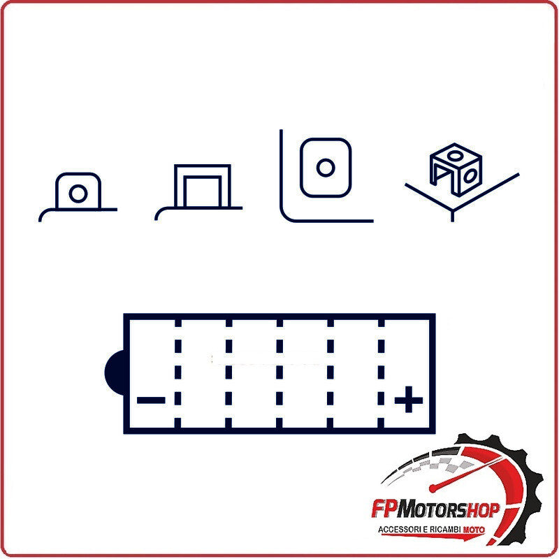 BATTERIA PER MOTO MARELLI MOB16A-A-SM HYB16A-A 12V 16Ah HONDA SHADOW 700